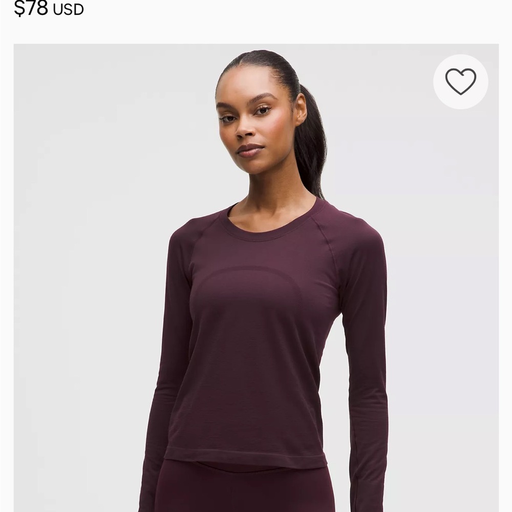 Lululemon Athletica Long Sleeve Top - Rich Burgundy